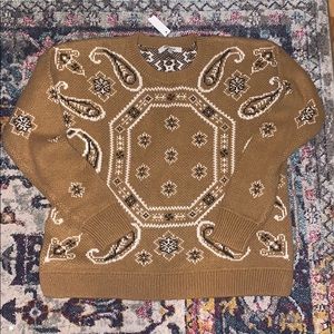Madewell Tan Bandana Print Sweater size XS